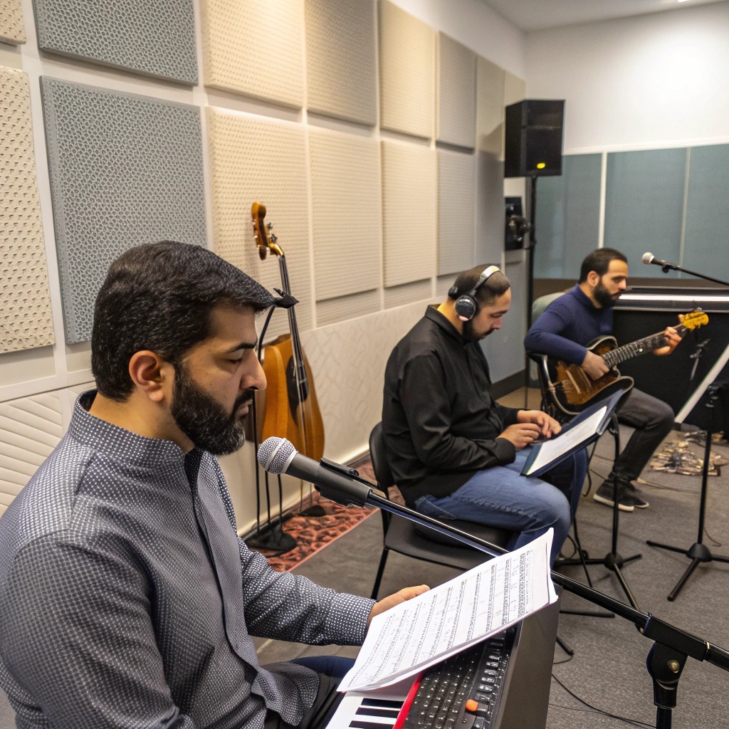 ساخت سرود مذهبی اختصاصی برای هیئت‌ها و مؤسسات فرهنگی با صدابرداری دقیق و احساسی